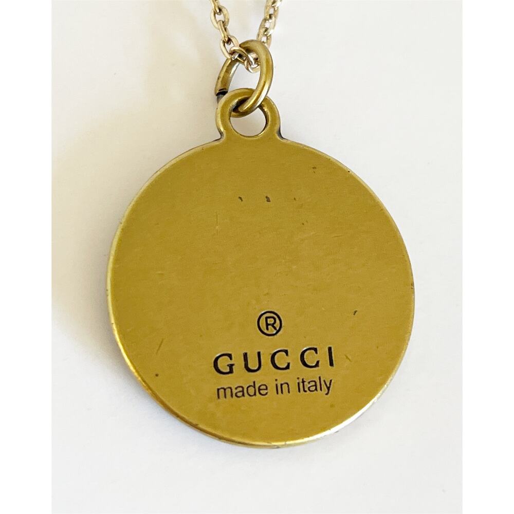GUCCI Bee Charm Necklace Pendant Green Gold Stamped Zipper Pull - Picture 5 of 14